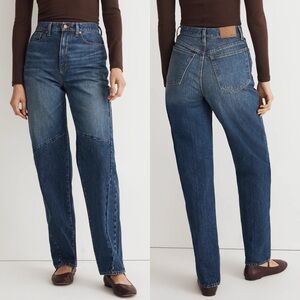 Madewell Baggy Tapered Jeans in Fanwell Wash Two Tone Edition